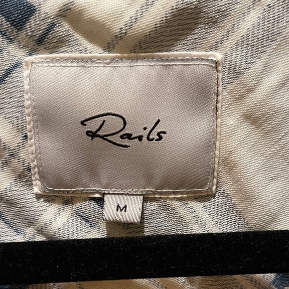 Rails Navy and Cream Plaid Button-Down Shirt - Picture 2 of 3